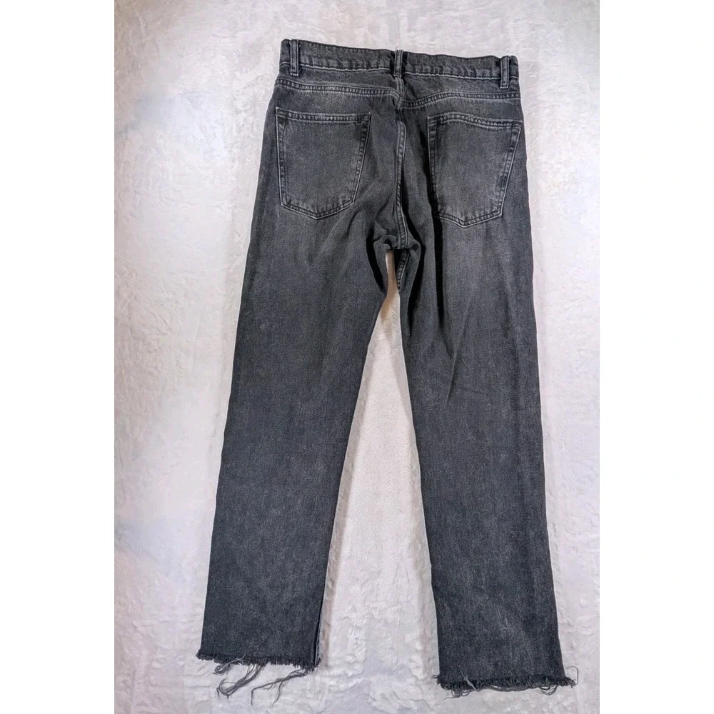 Free People We The Free Vixen Cigarette Rock N Roll Jeans Black Distressed 30